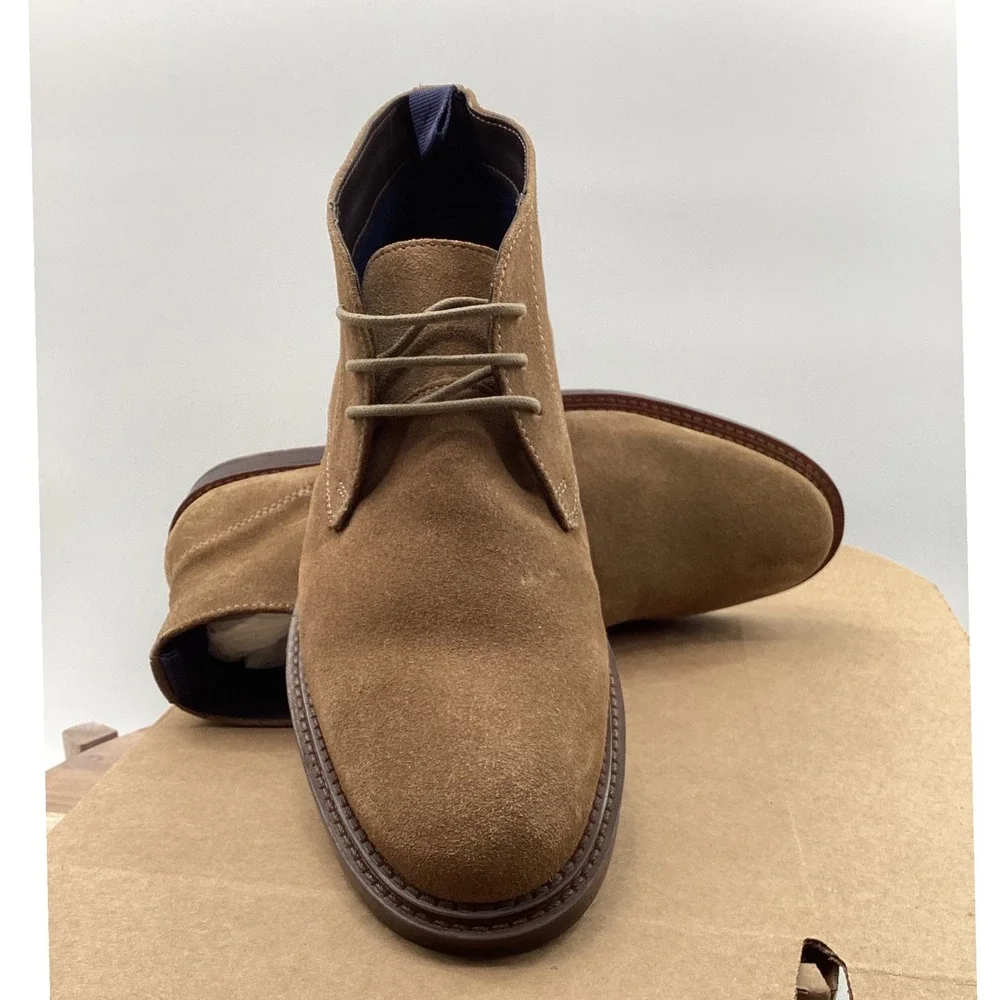 Steve Madden Mens Tan Brown Suede Chukka Desert Boots Lace Up Ankle Boots